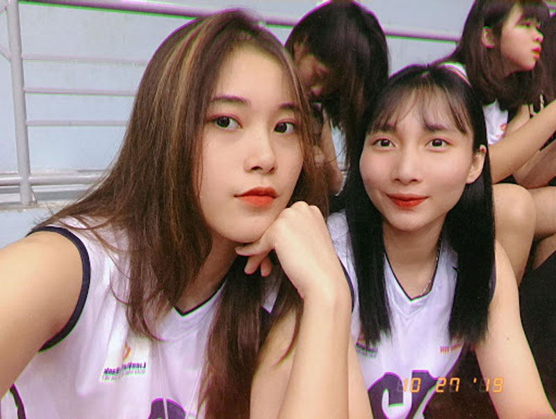 The short volleyball charm of close friends Dang Thu Huyen and Bich Phuong - Photo 7