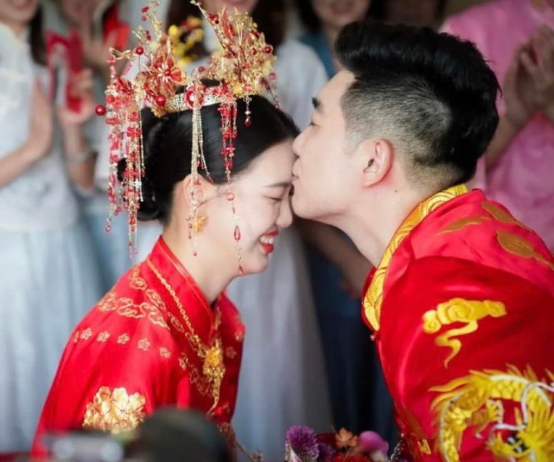 The first wedding of Chinese volleyball beauty Zhang Changning - Photo 4