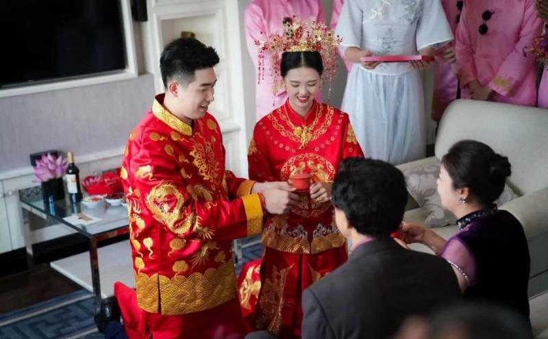 The first wedding of Chinese volleyball beauty Zhang Changning - Photo 3
