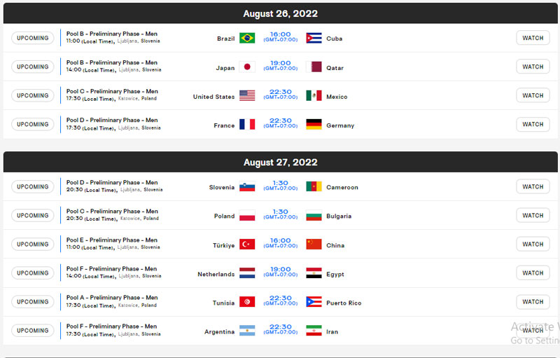 Men's Volleyball Championship schedule 2022 today - Photo 2
