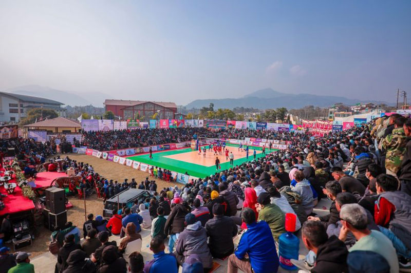 A special volleyball tournament appears on the Himalayas - Photo 1