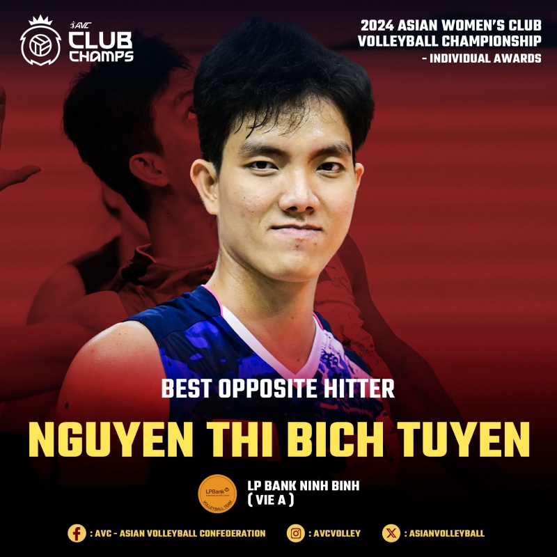 Bich Tuyen was honored with an individual tournament in the Asian Women's Volleyball Championship 2024 - Photo 1