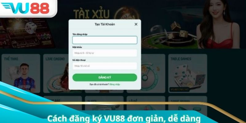 Cách đăng ký VU88 đơn giản, dễ dàng